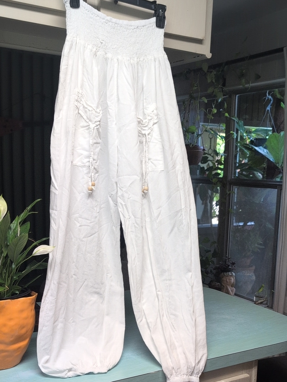 Blanco By Nature White Cotton Pants.